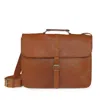 Vida Vida Men's Brown Vida Vintage Classic One Buckle Leather Messenger Bag