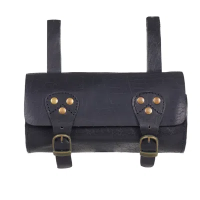 Vida Vida Men's Classic Black Leather Bike Saddle Bag