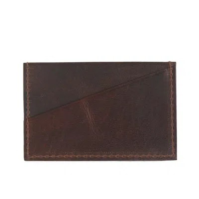 Vida Vida Men's Classic Dark Brown Leather Credit Card Holder