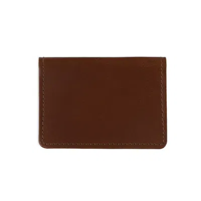 Vida Vida Men's Classic Dark Brown Leather Travel Card Holder