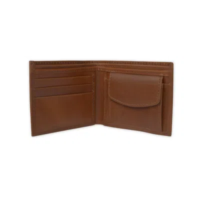 Vida Vida Men's Classic Dark Brown Leather Wallet With Coin Pocket