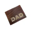 Vida Vida Men's Dad Leather Wave Card Holder - Dark Brown