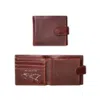 Vida Vida Men's Dark Brown Leather Tri Fold Wallet - Best Dad In The World