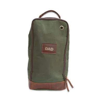 Vida Vida Men's Green Nylon & Leather Trim Golf / Football Boot Bag - For Dads- Olive
