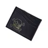 Vida Vida Men's Leather Card Holder Skull - Black