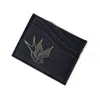 Vida Vida Men's Swallow Tattoo Leather Card Holder - Black