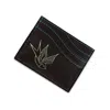Vida Vida Men's Swallow Tattoo Leather Card Holder - Black Blue