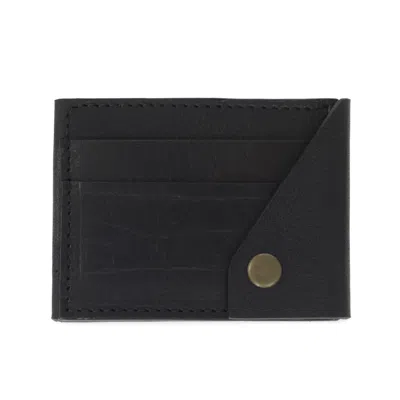 Vida Vida Men's Wrap Around Black Leather Card Wallet