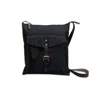 Vida Vida Nylon & Leather Men's Messenger Bag - Black In Black
