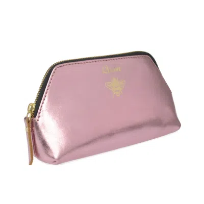 Vida Vida Solar Metallic Pink Leather Make-up Bag