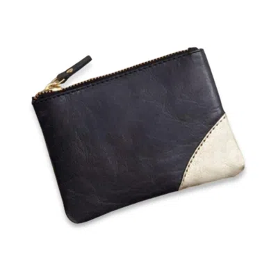 Vida Vida Women's Black / Gold Leather Coin Purse- Black & Gold In Multi