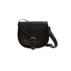 Vida Vida Women's Black Leather Saddle Bag-large In Black