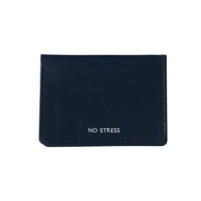 Vida Vida Women's Blue No Stress Navy Leather Travel Card Holder In Black