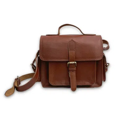 Vida Vida Women's Brown Buffalo Leather Camera Bag -tan