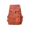 Vida Vida Women's Brown  Vintage Classic Leather Backpack - Small In Brown