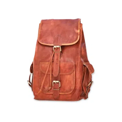 Vida Vida Women's Brown  Vintage Classic Leather Backpack - Small