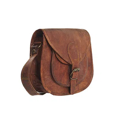 Vida Vida Women's Brown Vida Vintage Leather Saddle Bag Small