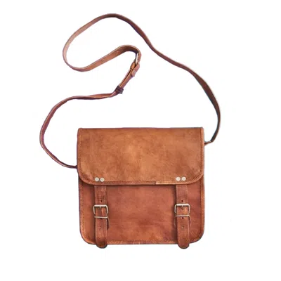 Vida Vida Women's Brown Vida Vintage Midi Leather Two Buckle Day Bag