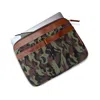 Vida Vida Women's Camo Leather Trim Laptop Travel Pouch - Green In Green