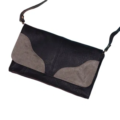 Vida Vida Women's Clutch Handbag Black & Grey Leather