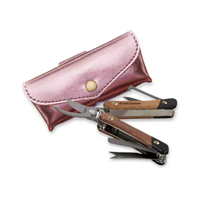 Vida Vida Women's Gardening Tool In Leather Case - Metallic Pink