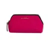 Vida Vida Women's Leather Make Up Bag- Let's Go Out Out - Bright Pink In Pink