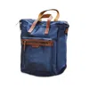 Vida Vida Women's Leather Trim Top Zip Backpack - Blue In Blue