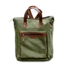 Vida Vida Women's Leather Trim Top Zip Backpack - Green In Green