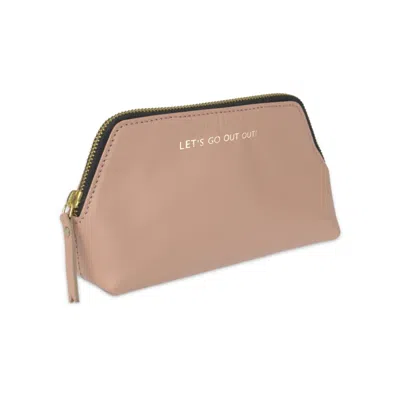 Vida Vida Women's Pink / Purple Leather Make Up Bag- Let's Go Out Out - Blush Pink In Pink/purple