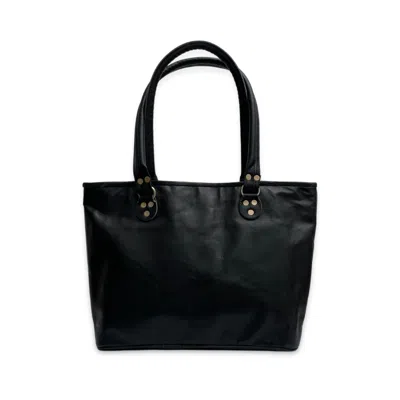 Vida Vida Women's Vida Vintage Leather Tote Bag- Black