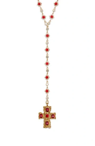 Vidakush Belvedere Cross Rosary Chain Necklace In Multi