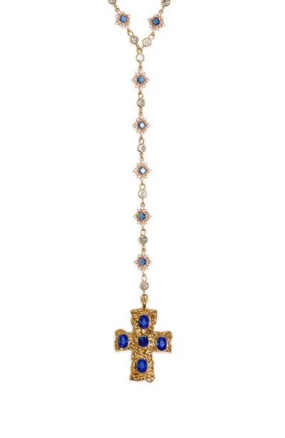 Vidakush Belvedere Cross Rosary Chain Necklace In Multi