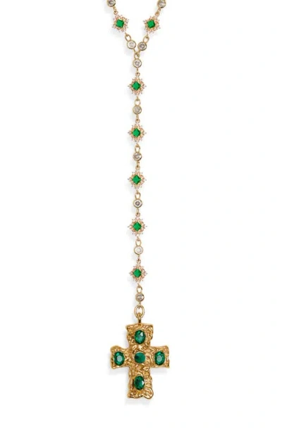 Vidakush Belvedere Cross Rosary Chain Necklace In Multi