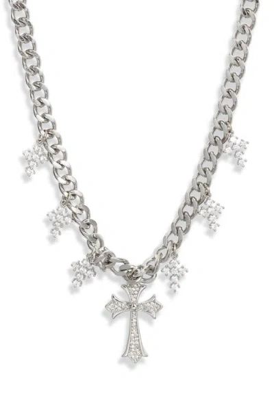 Vidakush Cross Royalty Necklace In Silver