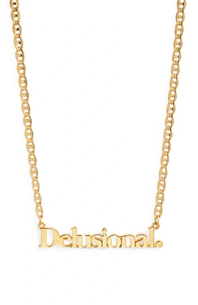 Vidakush Delusional Nameplate Necklace In Gold