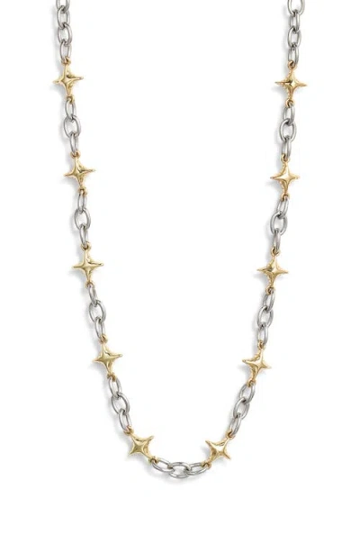 Vidakush Duotone Star Power Necklace In Gold/silver