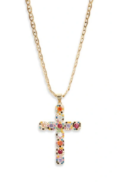 Vidakush Fantasy Cross Necklace In Gold