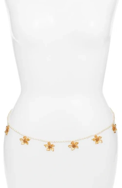 Vidakush Golden Flower Freshwater Pearl Belly Chain