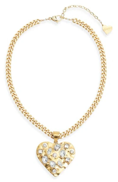Vidakush Heart Pendant Collar Necklace In Gold