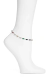 Vidakush Prism Crystal Anklet In Multi/silver