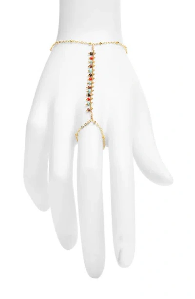 Vidakush Rainbow Cluster Hand Chain In Gold