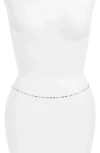 Vidakush Rainbow Crystal Station Belly Chain In Multi/silver