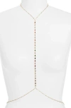 Vidakush Rainbow Station Body Chain In Multi/gold