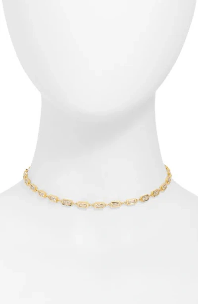 Vidakush Rectangle Prism Choker Necklace In Gold