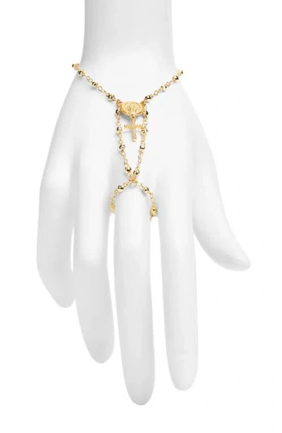 Vidakush Rosary Cross Hand Chain In Gold