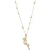 Vidakush Rose Pendant Raindrop Chain Necklace In Gold