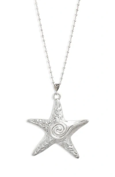 Vidakush Starfish Swirl Pendant Necklace In Silver