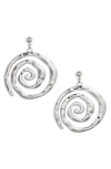 Vidakush Swirl Drop Earrings In Silver