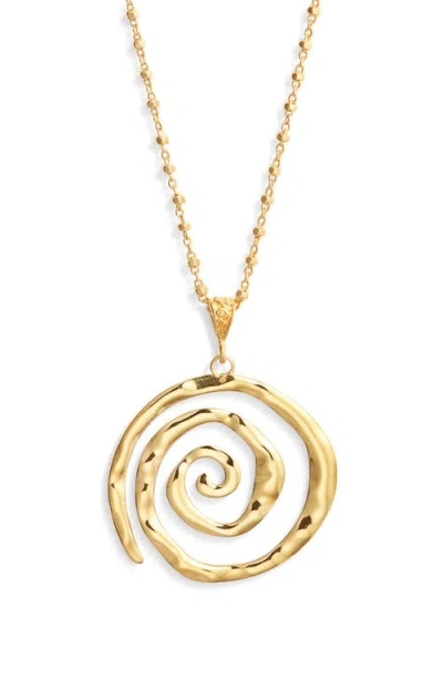 Vidakush Swirl Pendant Necklace In Gold