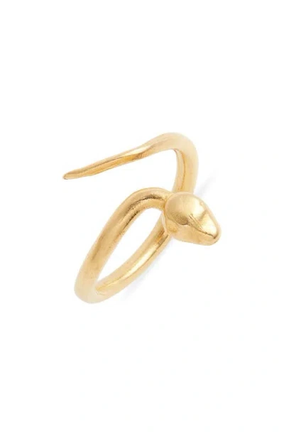 Vidakush Thin Snake Knuckle Ring In Gold